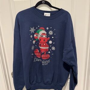 Disney Disneyland Resort Mickey Mouse Holiday Navy Sweatshirt Size XL